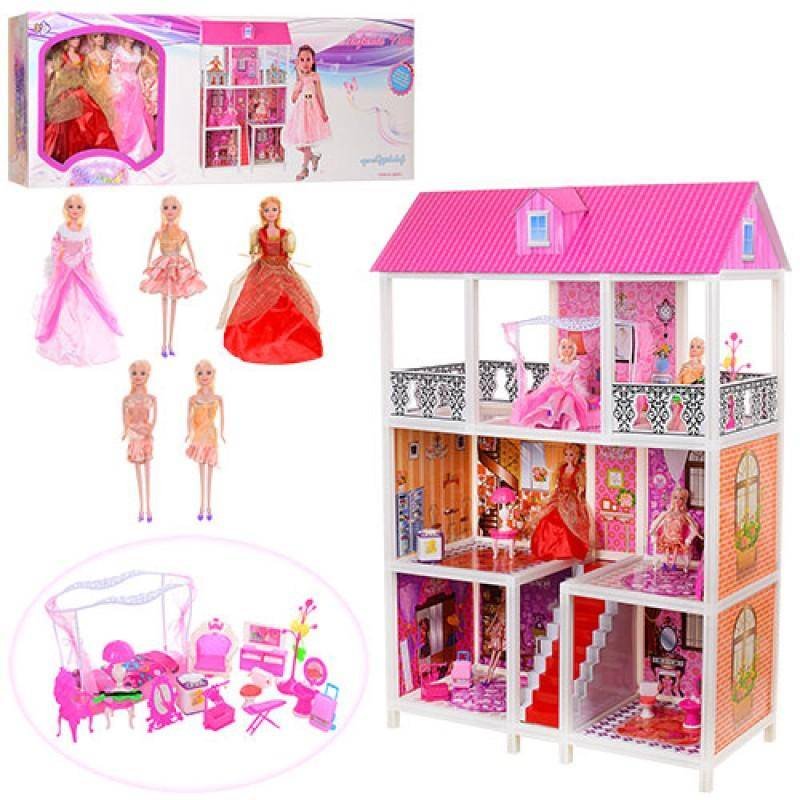 Фанерный домик для кукол с мебелью